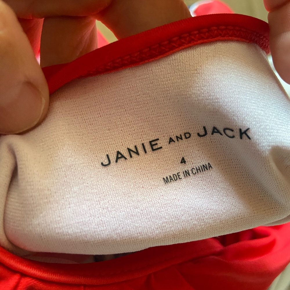 Janie And Jack Red Ruffle 4th Of July One Piece Bathing Suit Size 4T - Picture 6 of 6
